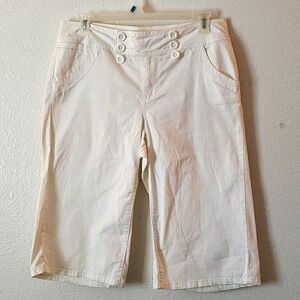 Gitano White Cotton/Spandex Capri Pants Size 12